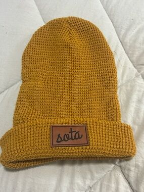 Mustard Waffle Knit Beanie